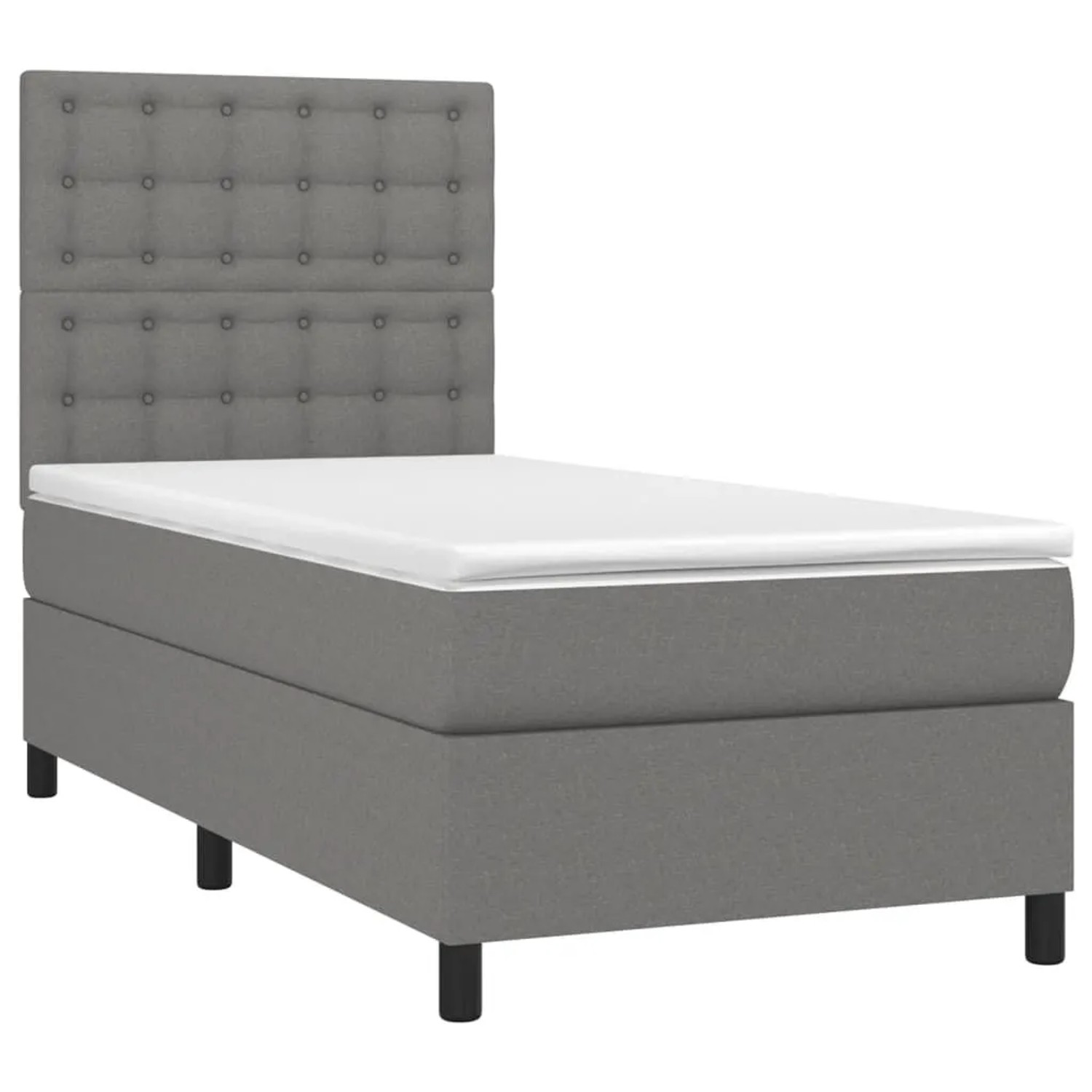 vidaXL Boxspringbett mit Matratze & LED Dunkelgrau 90x190 cm Stoff 3135158 günstig online kaufen