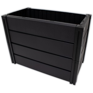 Anthrazitfarbenes KHW Hochbeet Demeter M, schmale Ausführung aus Kunststoff, 196 Liter Volumen.