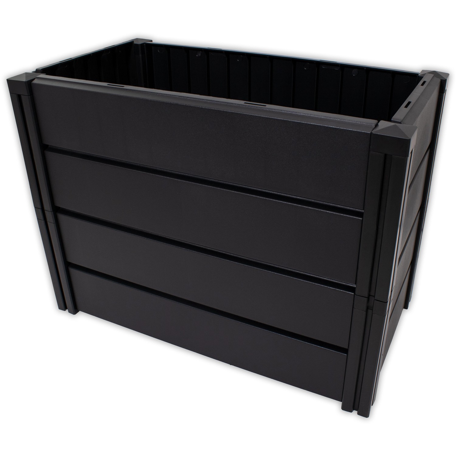 Anthrazitfarbenes KHW Hochbeet Demeter M, schmale Ausführung aus Kunststoff, 196 Liter Volumen.