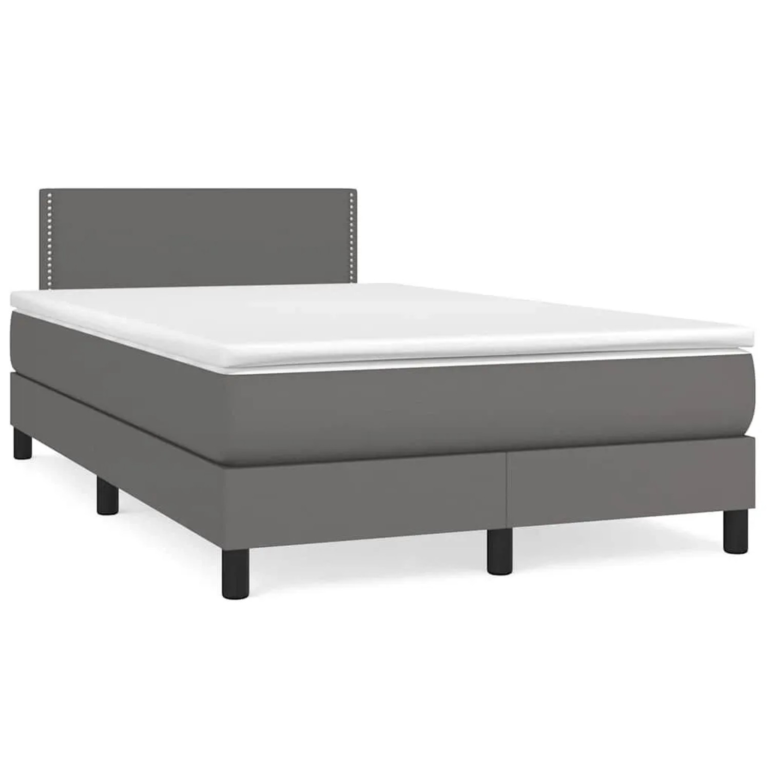 vidaXL Boxspringbett mit Matratze & LED Grau 120x190 cm Kunstleder 3270133 günstig online kaufen