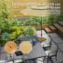 Outsunny Schirmständer aus Beton und Metall in Holzoptik, rund, 48x44cm, passend für Gartenschirme bis 3m.