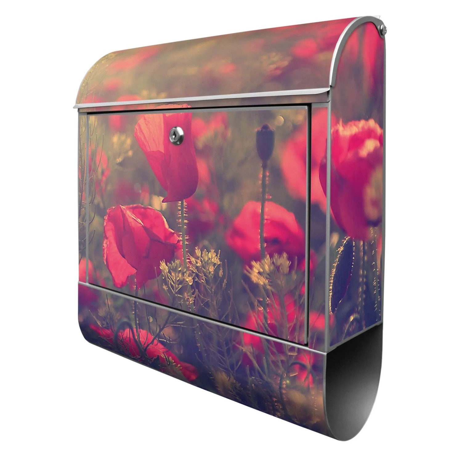 Banjado Design Briefkasten Silber Pulverbeschichtet 39x47x14cm 2 Schlüssel günstig online kaufen