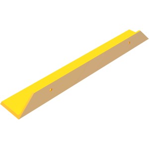 Gelber Schake Schrammbord 1000 mm mit Dübelbefestigung für Baugeräte.