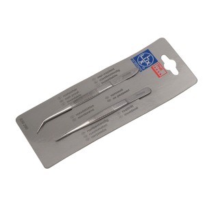 LUX Pinzettenset Profi, 2-teilig, aus Edelstahl für Lötgeräte.