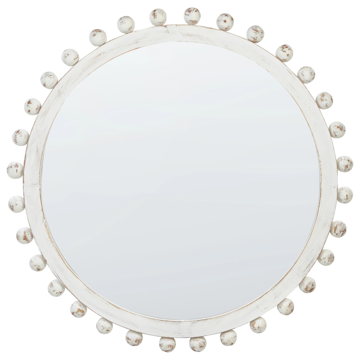 Beliani Wandspiegel TAZILLY Cremeweiß 4x71x71