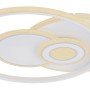 Moderne LED-Deckenleuchte Roderick in Weiß/Chrom mit runder Form für stimmungsvolle Beleuchtung.