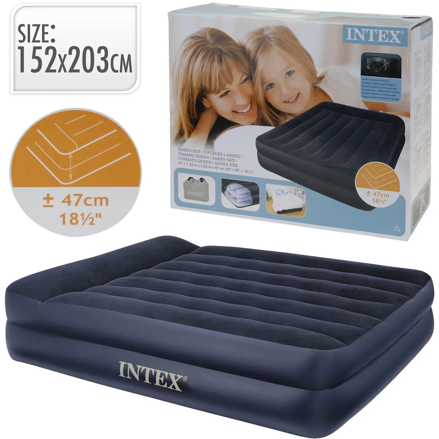 Luftbett (Habt) mit integrierter Pumpe 203 x 152 x 52 cm kaufen bei OBI