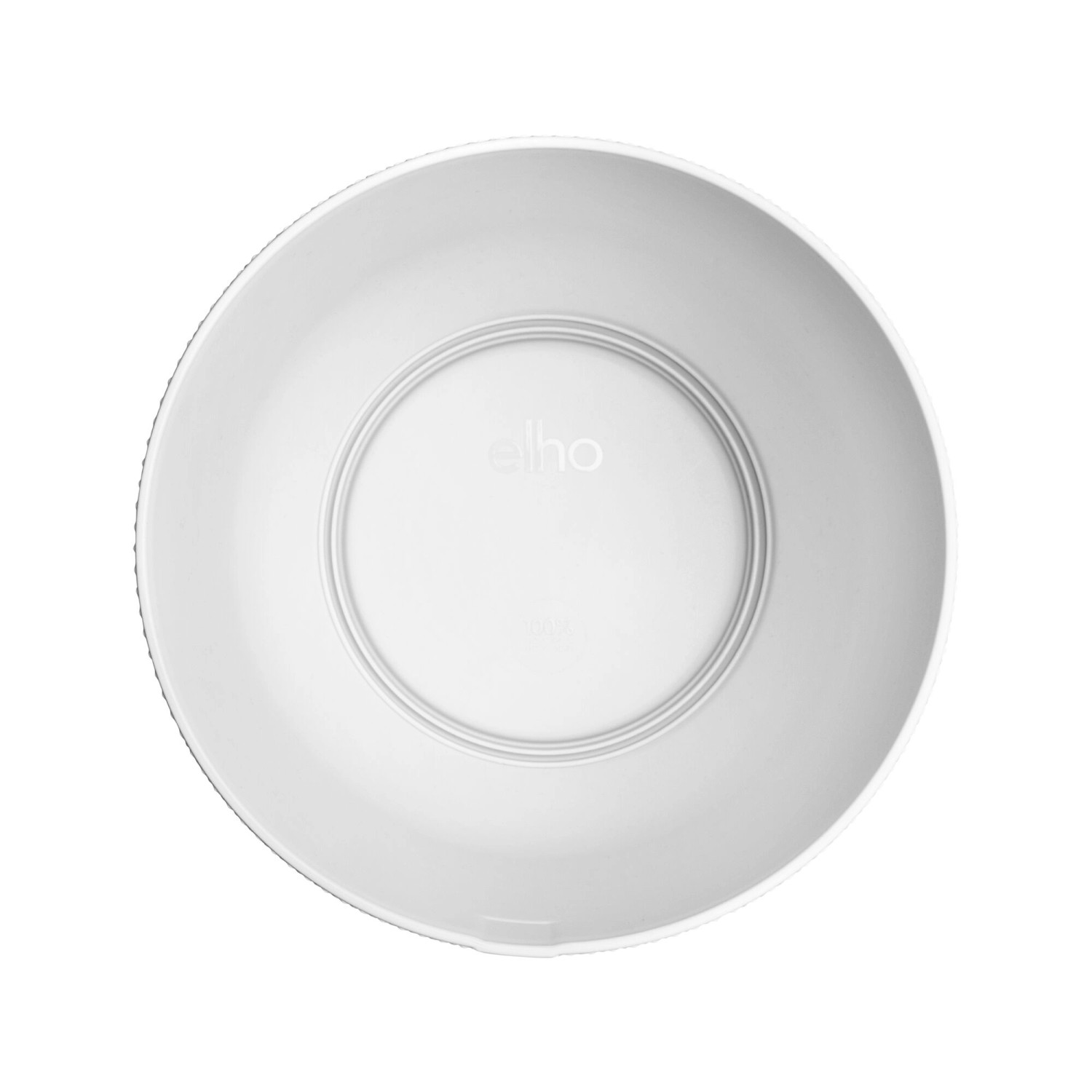 Weißer Elho Blumentopf Jazz, Ø 18,9 cm, Übertopf mit seidenglänzender Oberfläche.