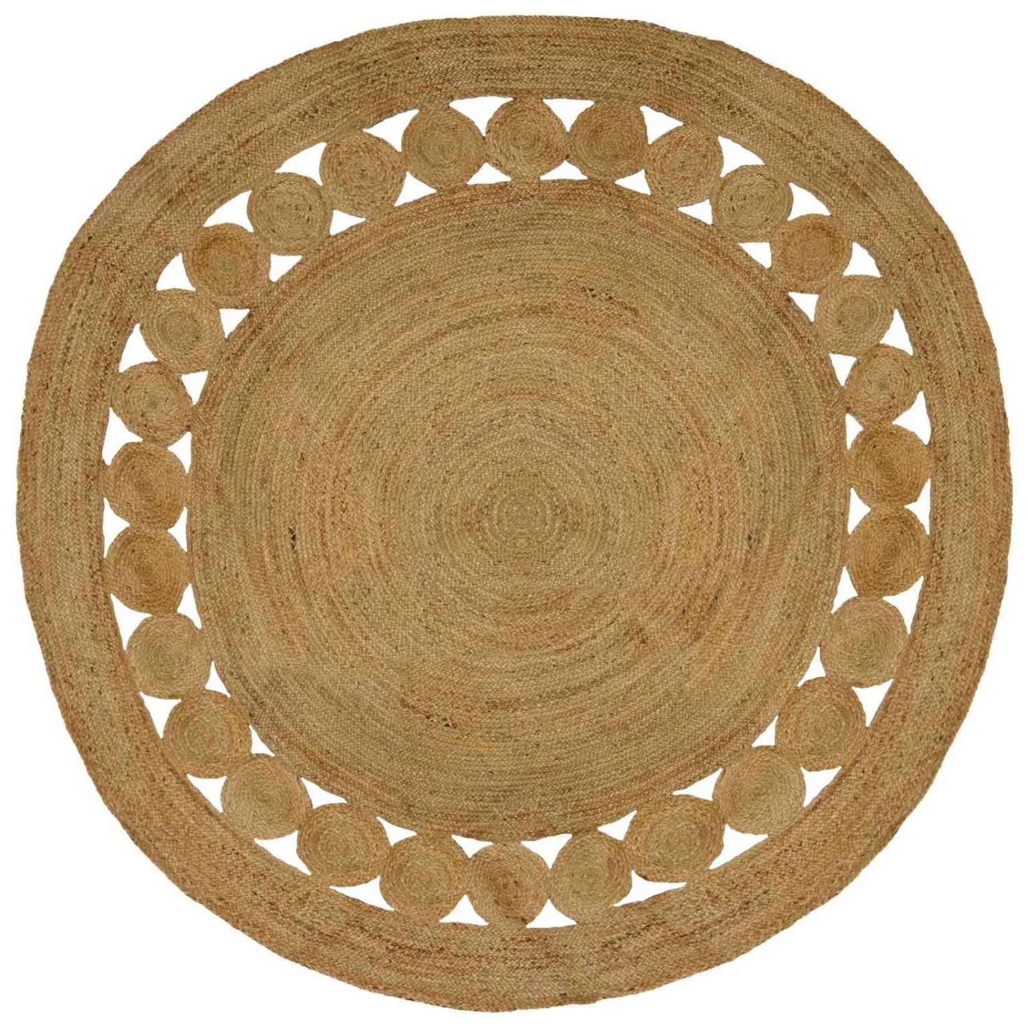 vidaXL Teppich Natur Ø 240 cm Jute 42010804