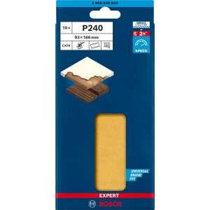 Bosch Expert Schleifblätter C470, 93x186mm, K240, 10 Stück, für Schwingschleifer.