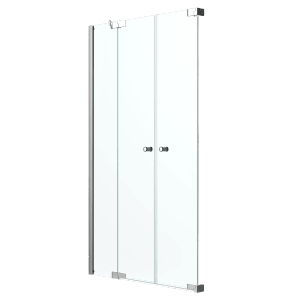 Brava Frame Dusch-Pendeltür, 150x200 cm, Chrom, mit Festteil links. Duschtür für Nische.