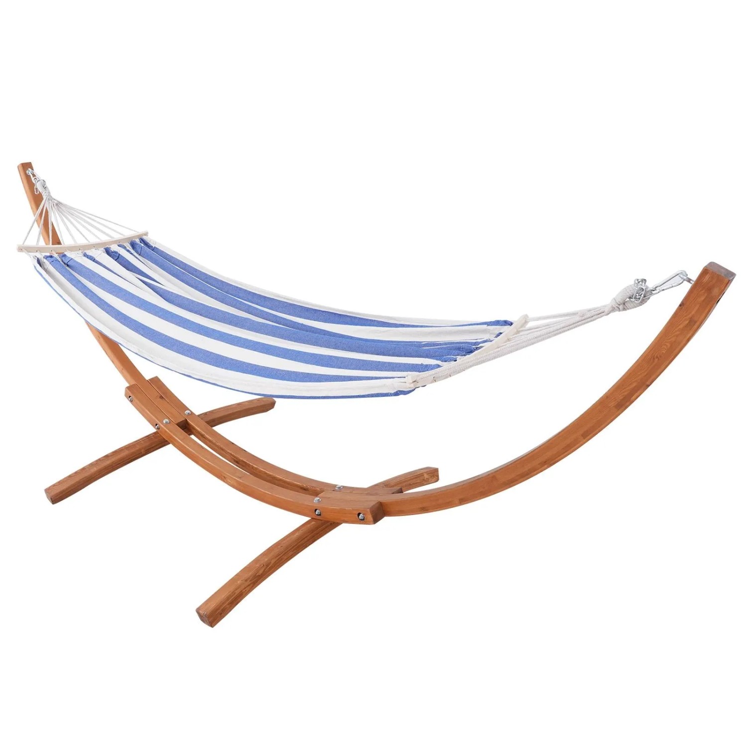 HOMAVO Hängematte mit Gestell & 2 Hängematte Maße 320x120x120 cm Blau
