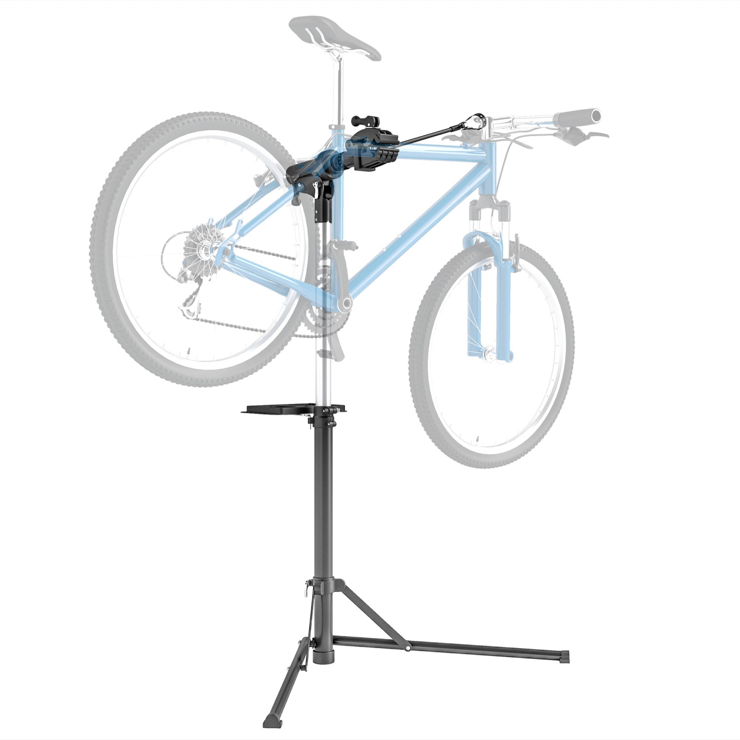 HOMCOM Fahrradmontageständer Metall  Aluminium Schwarz 82L x 106B x 107-160H cm