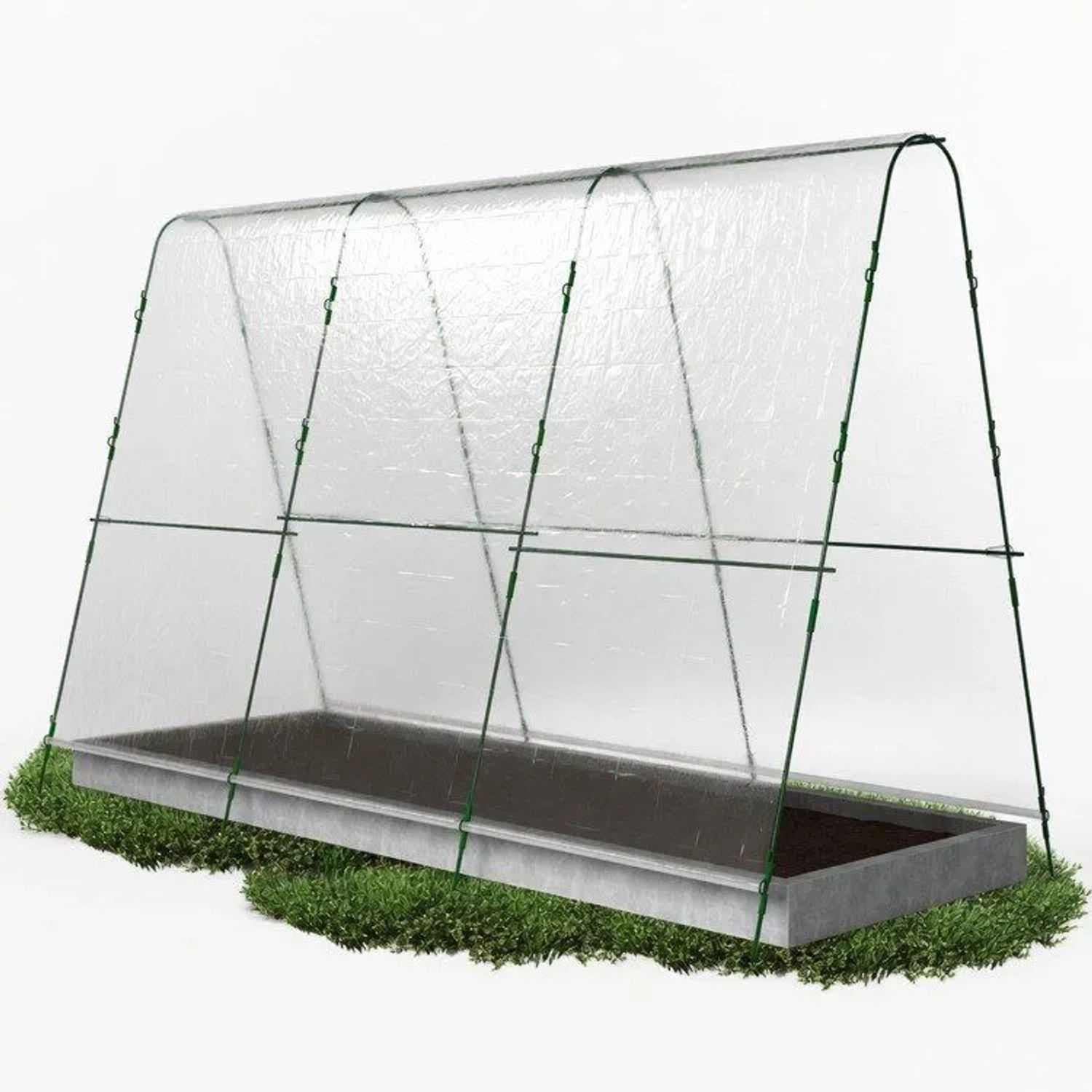 TTL GARDEN Folientunnel Set PEAK XL 300 x 120 x 180 cm mit PE Folie Pflanztunnel Foliengewächshaus Frühbeet Gewächshaus Garten