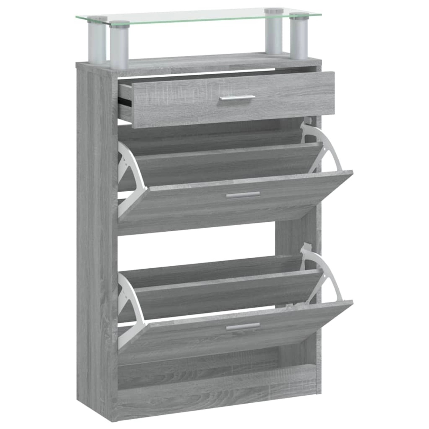vidaXL Schuhschrank Grau Sonoma 63x24x104 cm Holzwerkstoff 342568 günstig online kaufen