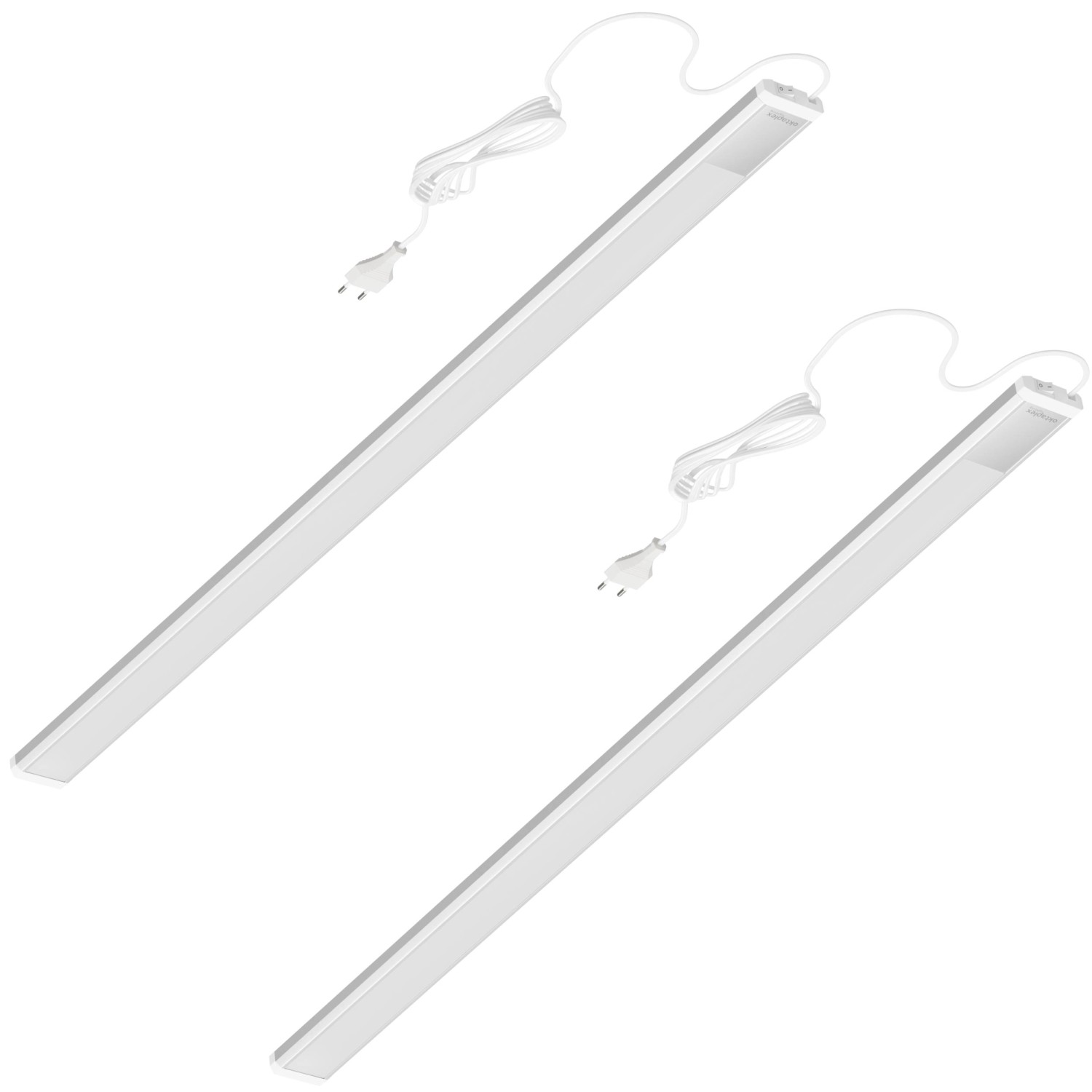 Oktaplex 2er Set Aluminium Unterbauleuchte Neutralweiß 4000K Küchenbeleuchtung 90cm 1150 Lm Lichtleiste mit Schalter