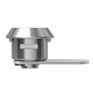 Basi Hebelschloss HS 321, gleichschließend, hellverchromt, mit Klammer für Briefkästen.