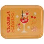 Serviertablett mit Cocktaildesign Tequila Sunrise, Melamin, 36,5x28,5cm. Geschirr für Partys.