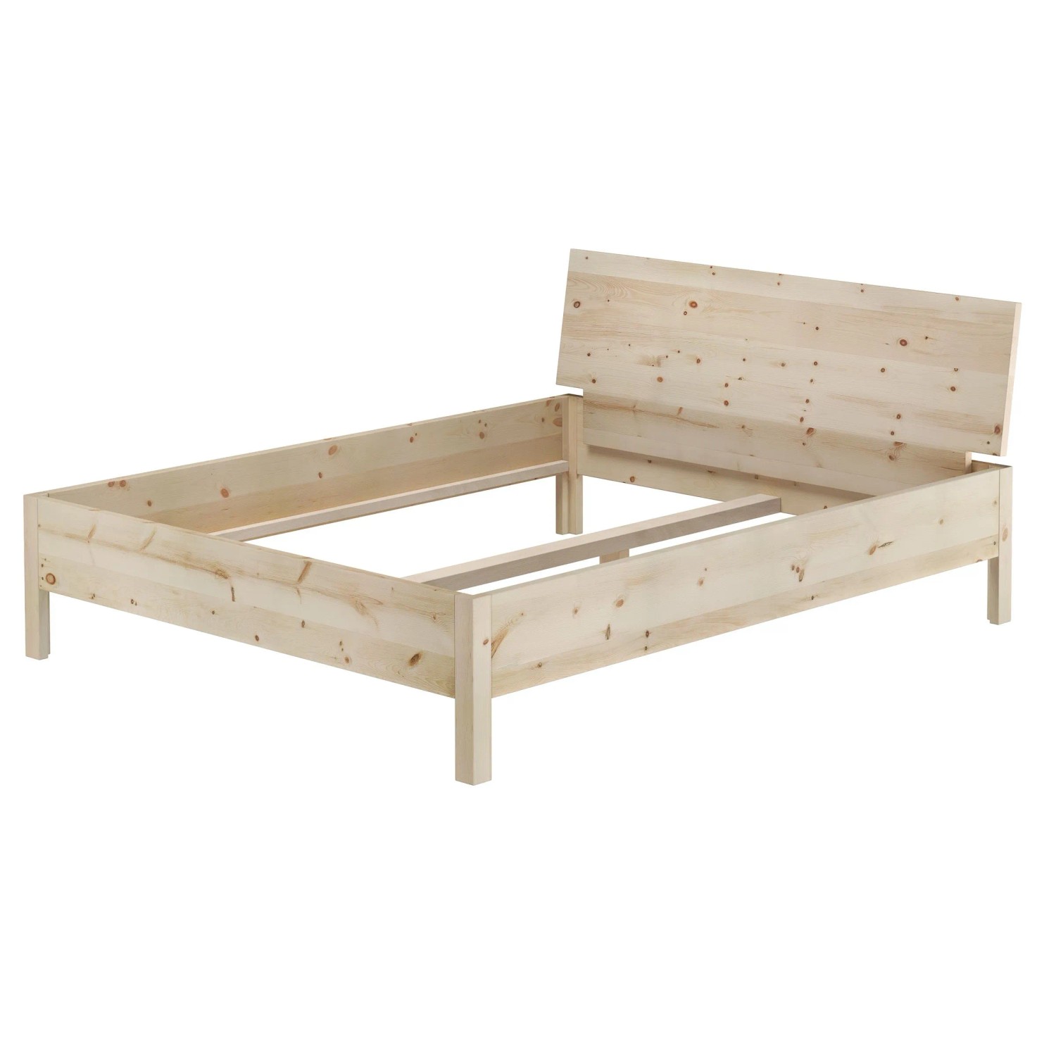 Erst-Holz Ehebett Massivholzbett Holzbett Zirbenbett Unbehandelt 160 x 200 cm Modell 95 ohne Zubehör