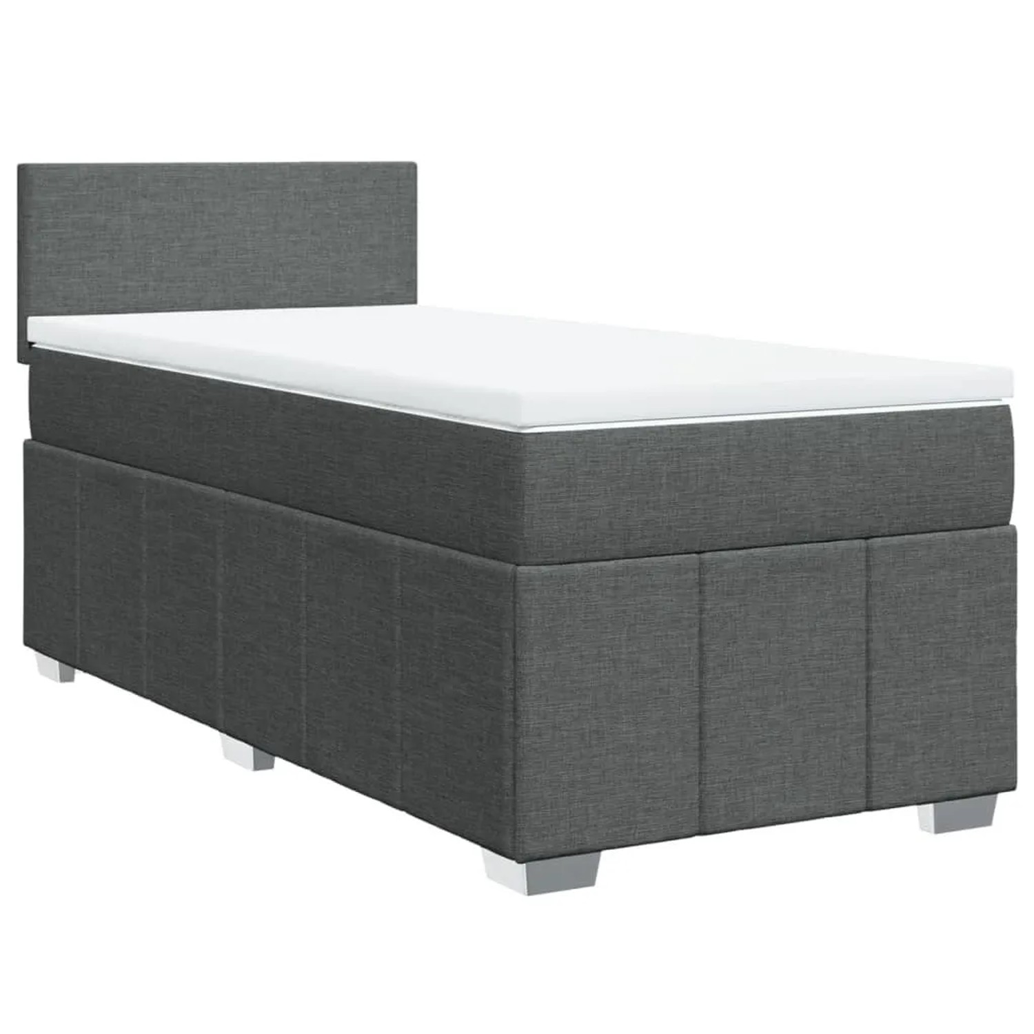vidaXL Boxspringbett mit Matratze Dunkelgrau 90x190 cm Stoff 3289217