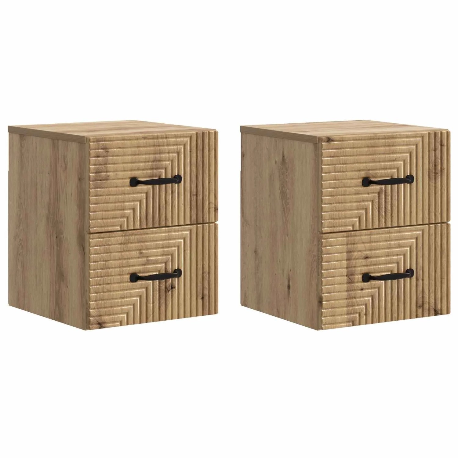 vidaXL Wandmontierter Nachttisch 2 Stk Artisan-Eiche 34,5 x 33 x 40 cm 898654