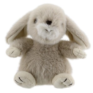 Grauer Plüschhase (13 cm) als Osterdeko oder Kuscheltier.