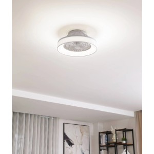 Lindby LED Deckenventilator mit Lampe Mace 10022137 Dimmbar Leselampe Modern in Weiß 1-flammig Wohnzimmerleuchte