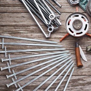 30er Set Relaxdays Felsbodenheringe aus rostfreiem Stahl, 23 cm, mit Quernagel für Camping & Outdoor.