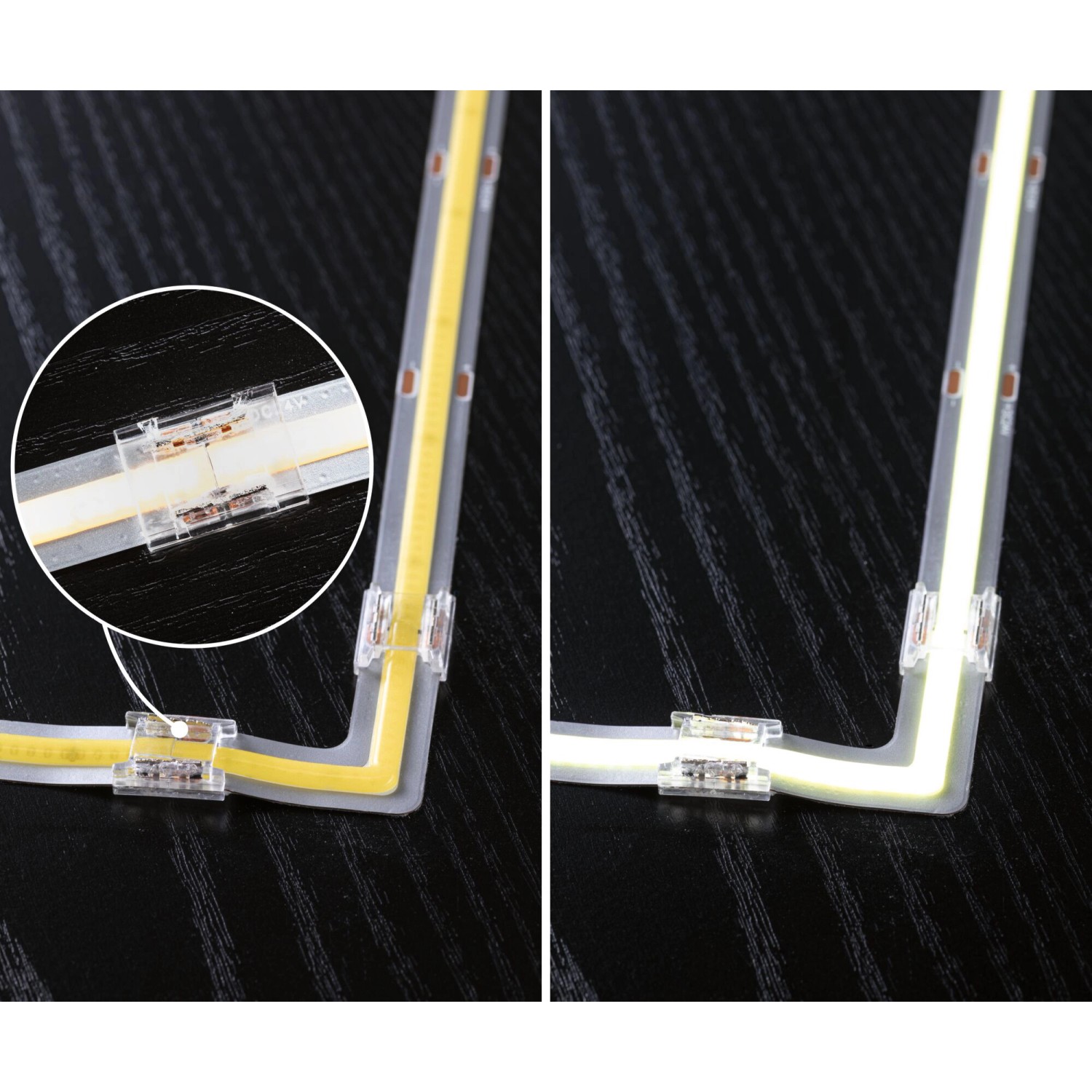 Paulmann MaxLED 1000 COB Edge 90° LED-Streifen Ecke mit Lichtverbinder, warmweiß.