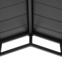 Detailaufnahme des braunen Stahl-Grillpavillons Ecrins: Dachkonstruktion und Rahmen.