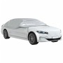 Silberne vidaXL Auto Halbgarage M schützt Auto vor Frost, Schnee und UV-Strahlen.