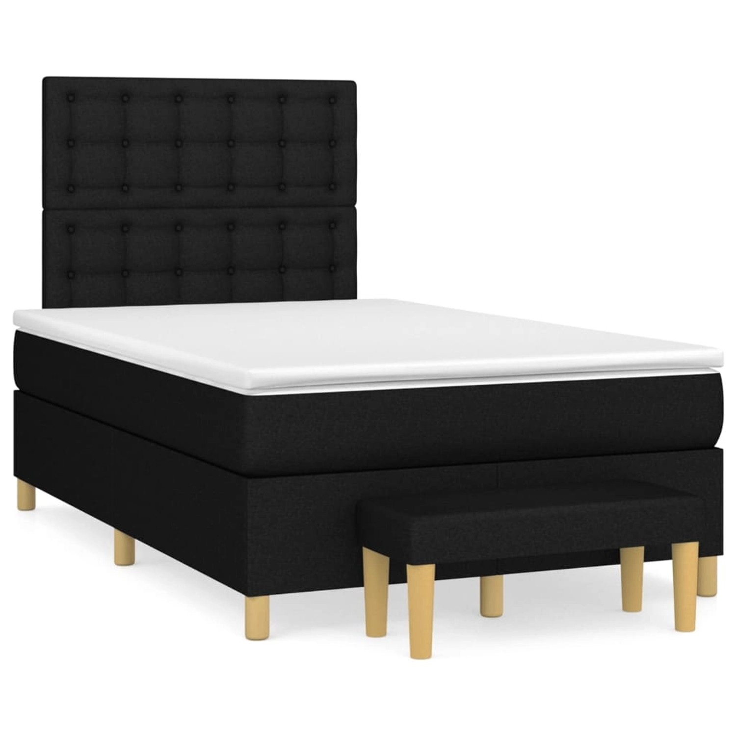 vidaXL Boxspringbett mit Matratze Schwarz 120x200 cm Stoff1358970 günstig online kaufen