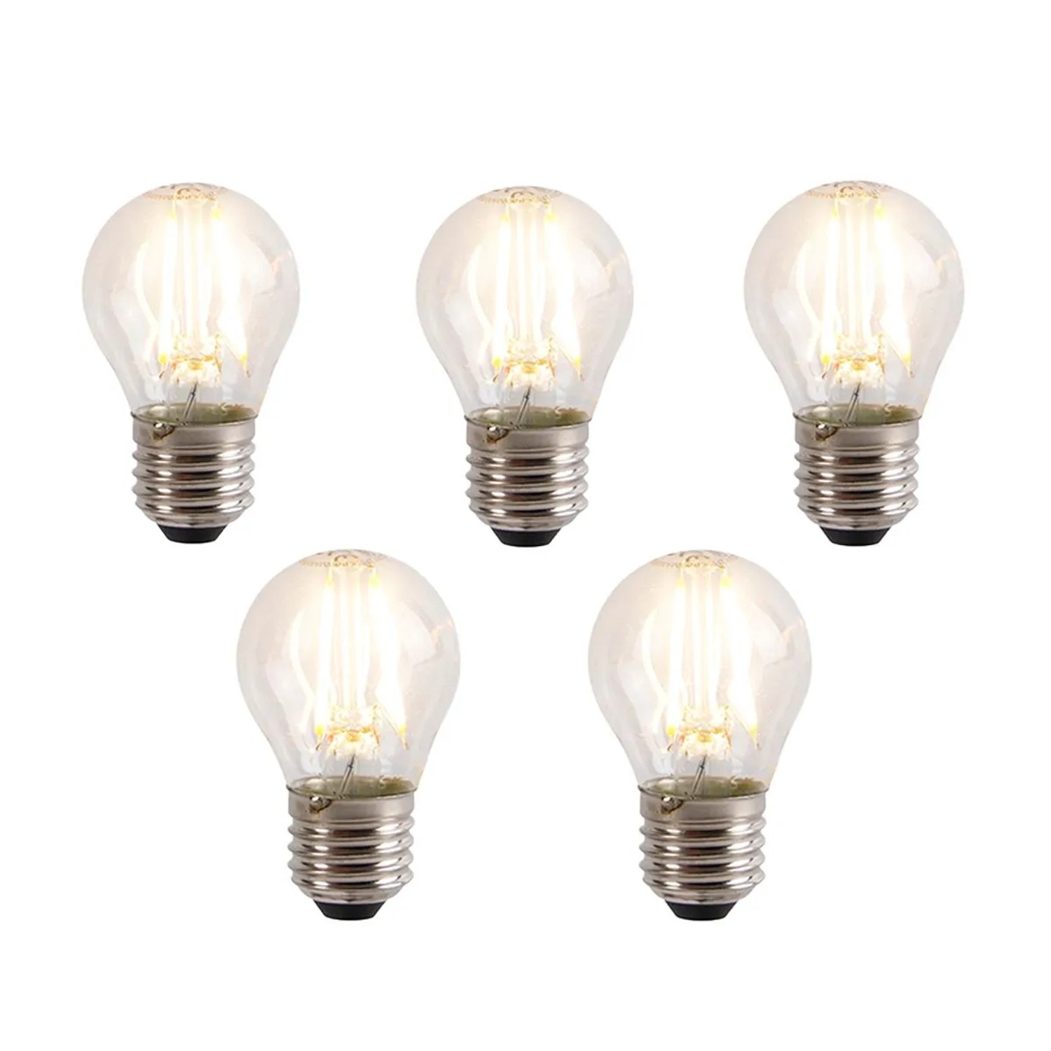 LUEDD 5er Set E27 3 Stufen Dimmbare LED Leuchtmittel P45 5W 700,m 2700K