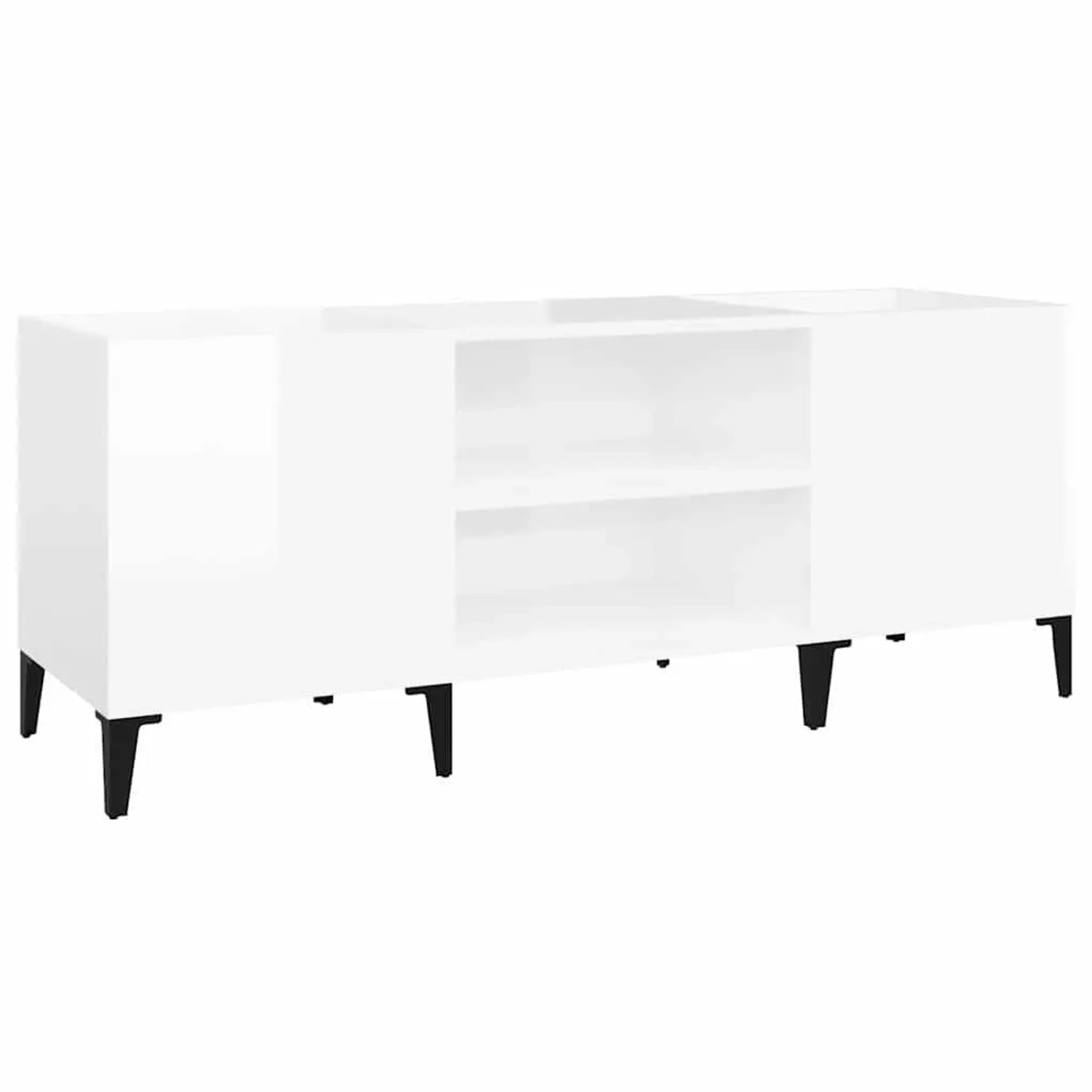vidaXL Plattenschrank Hochglanz-Weiß 121x38x48 cm Holzwerkstoff 831935