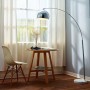Teamson Home Bogenlampe in Chrom-Silber, stilvolle Stehlampe für Wohnräume.