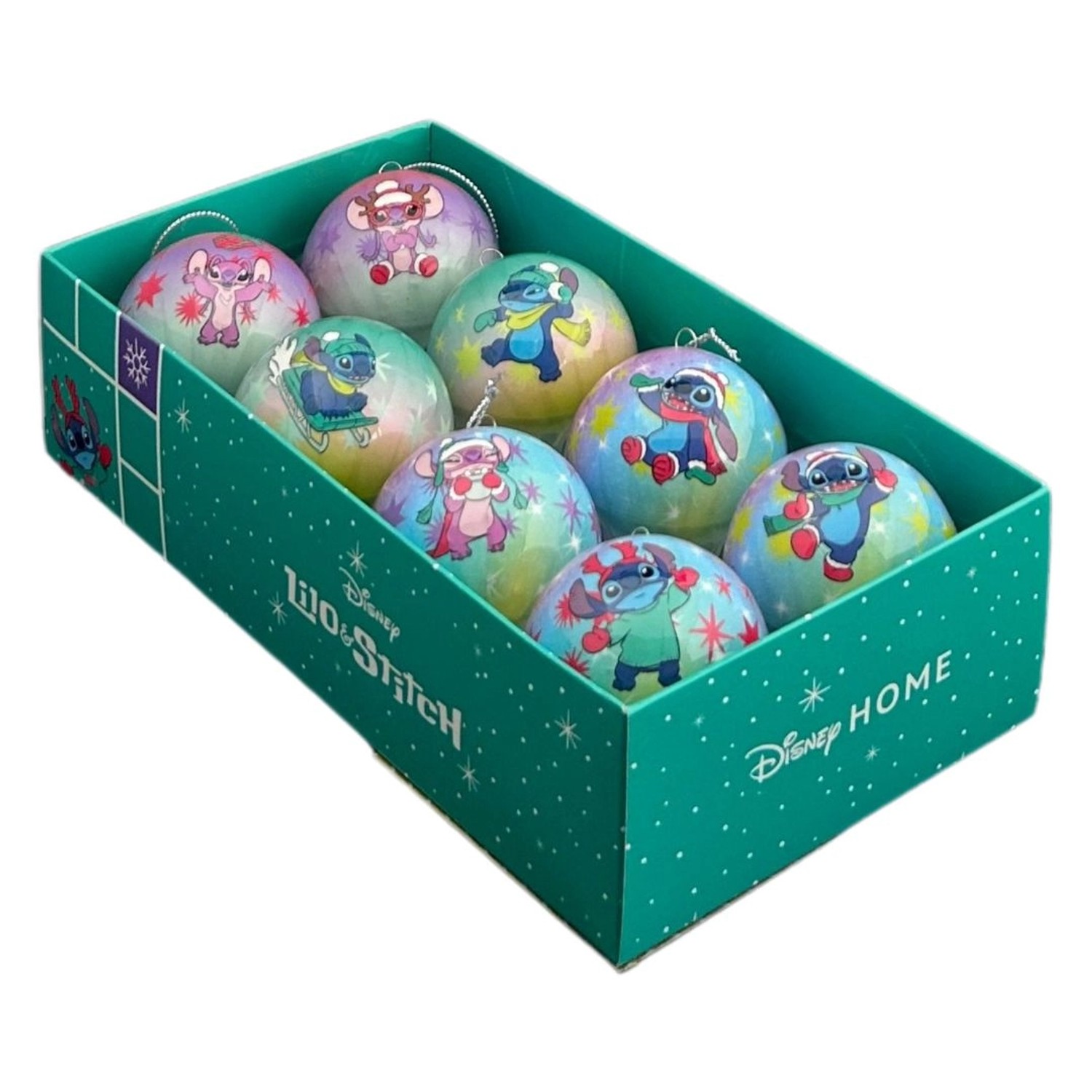 Disney Weihnachtskugeln-Set Stitch u. Angel Ø 6,5 cm Mehrfarbig 8 Stk.