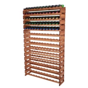 Weinregal VINOTECA FLEX PRO aus Kiefernholz, geölt, mit 15 Ebenen für 180 Flaschen.