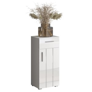 Weißer Hochglanz Trendteam Standschrank Wons, 37 cm breit, für Bad-Aufbewahrung.
