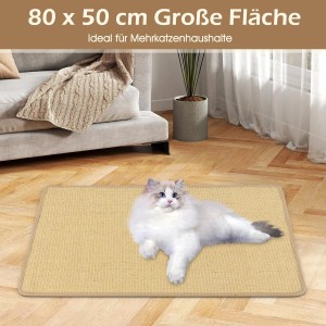 Costway 2 Er Kratzbrett Wand Kratzmatte Katze Natur 80 x 50 cm
