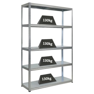 PROREGAL Schwerlastregal Steel Eagle HxBxT 180x120x40 cm Fachlast 130kg Verzinkt