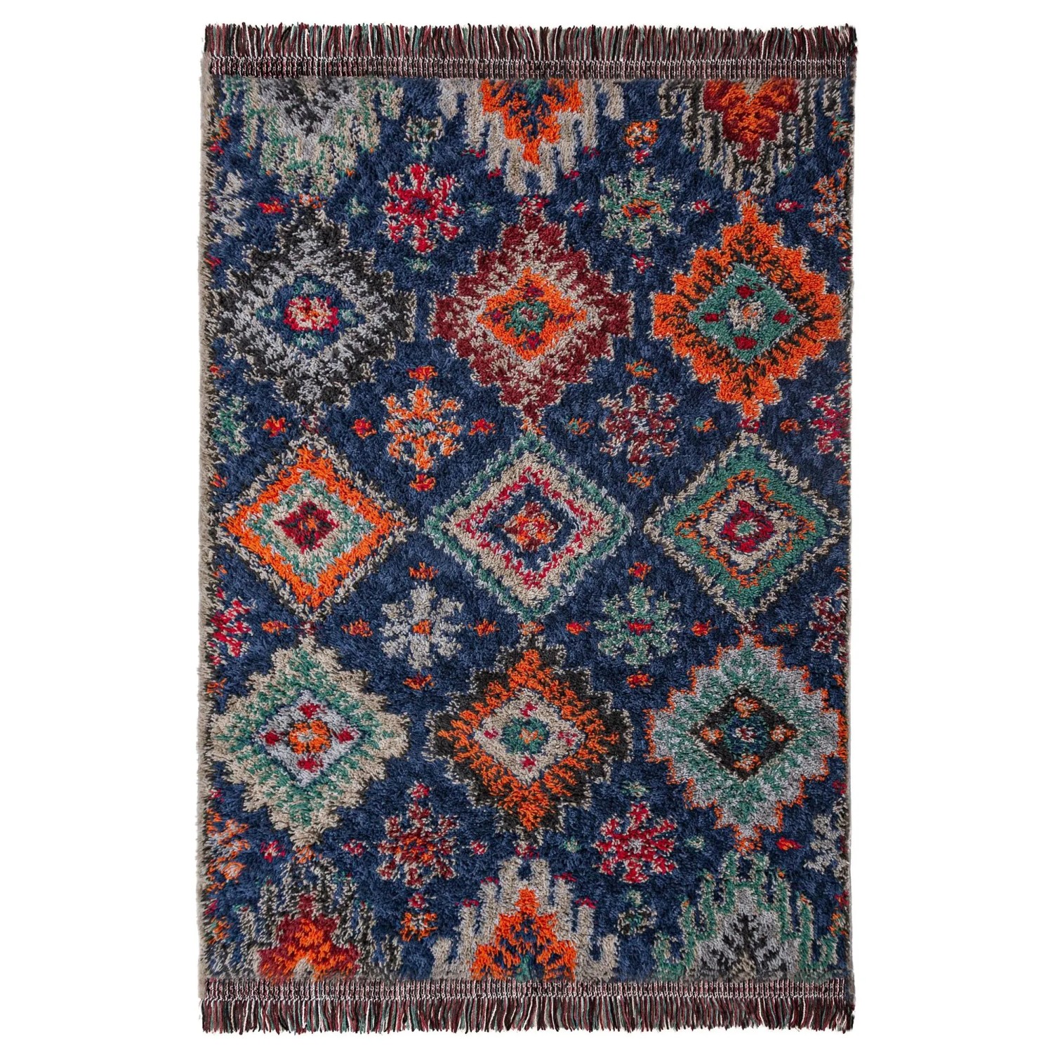 Flair Rugs Hochflorteppich Jakob Shaggy 133 cm x 190 cm Dunkel Blau
