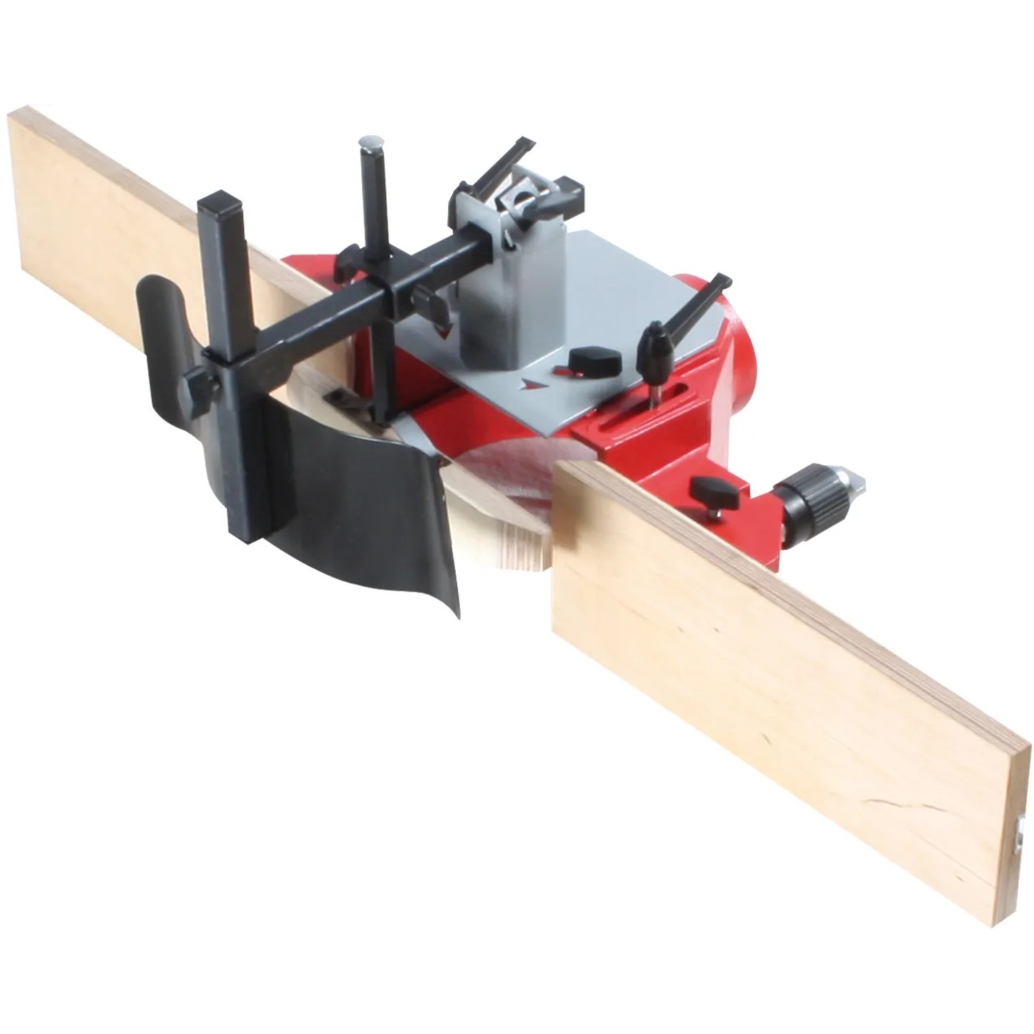 Holzmann K5260L Kombimaschine: 5-fach Hobel & Fräse mit Anschlägen und Werkstück.