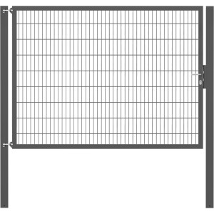 Anthrazitfarbenes Gartentor Flexo Plus, 250x180 cm, mit Doppelstabmatte und Pfosten.