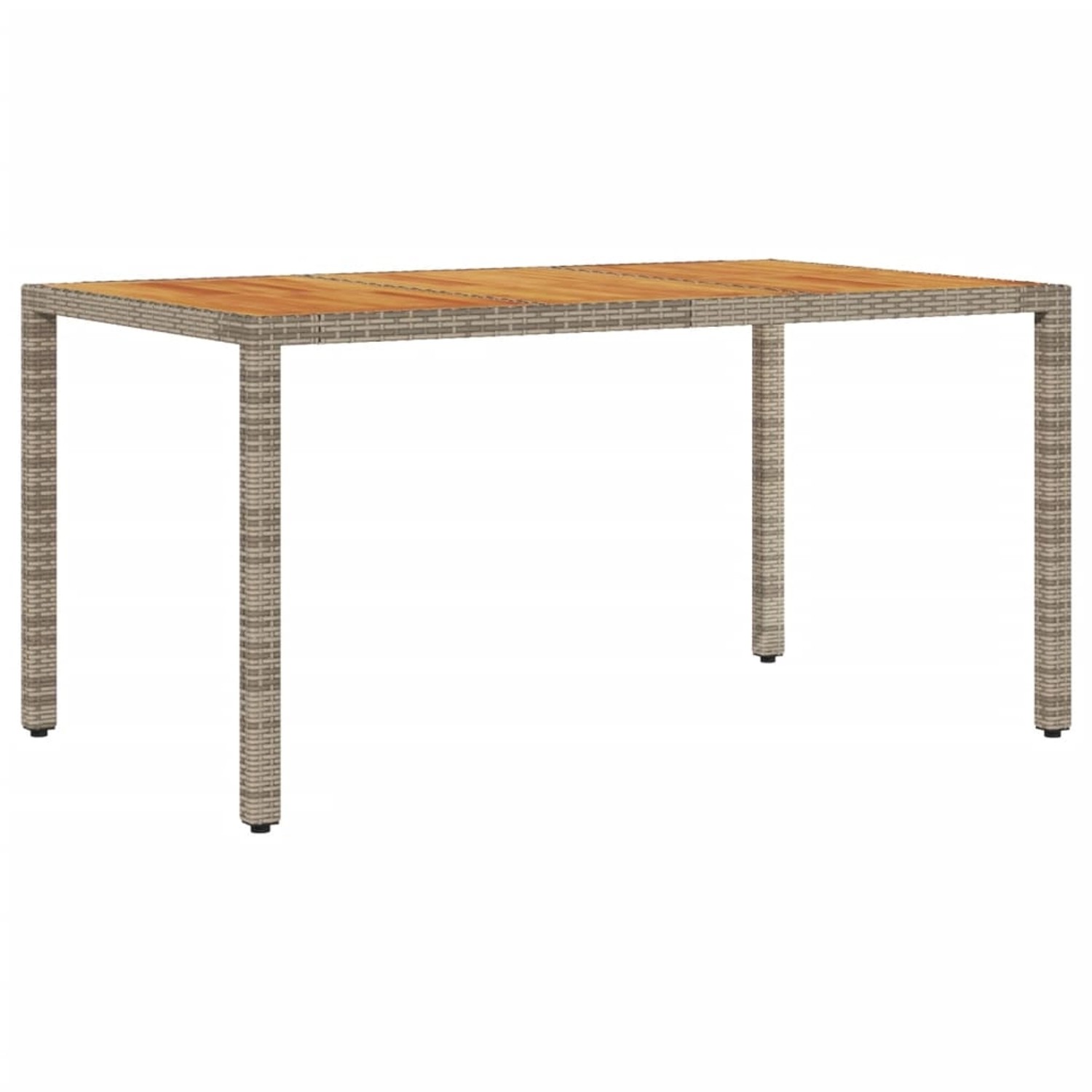 vidaXL Gartentisch mit Akazienholz-Platte Grau 150x90x75cm Poly Rattan 365536