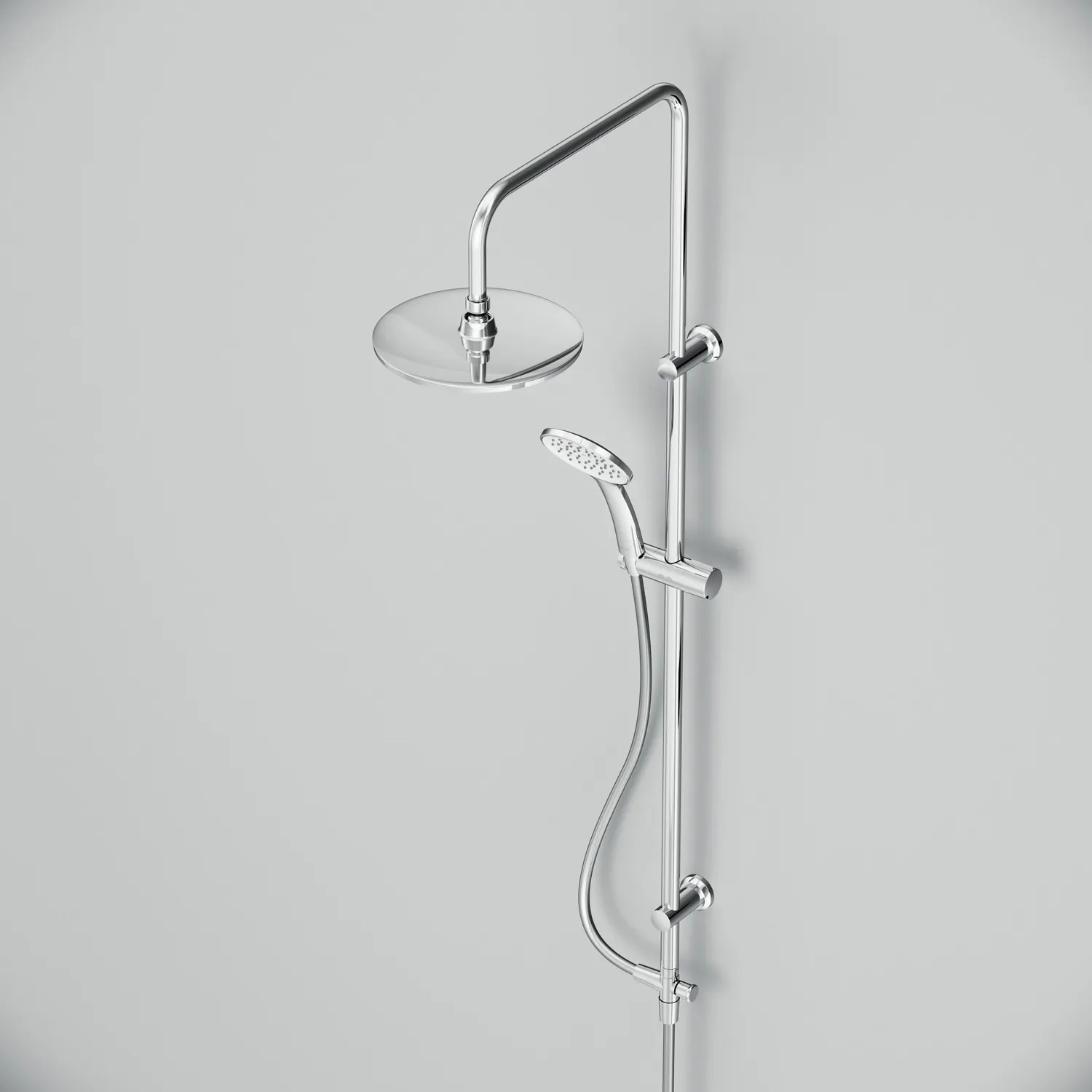 AM.PM Duschsystem Hit, Chrom: Regendusche mit Handbrause und Duschsäule.