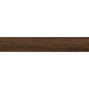 Strukturierte, braune Feinsteinzeug Bodenfliese Oak grande in Holzoptik, 12x2 cm.