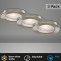 Briloner LED-Einbaustrahler 3er-Set, Nickel matt, IP65, für Bad und Innenräume.