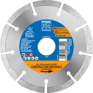 Pferd Diamanttrennscheibe DS PSF 125 mm für Winkelschleifer, zum Trennen von Beton und Stein.