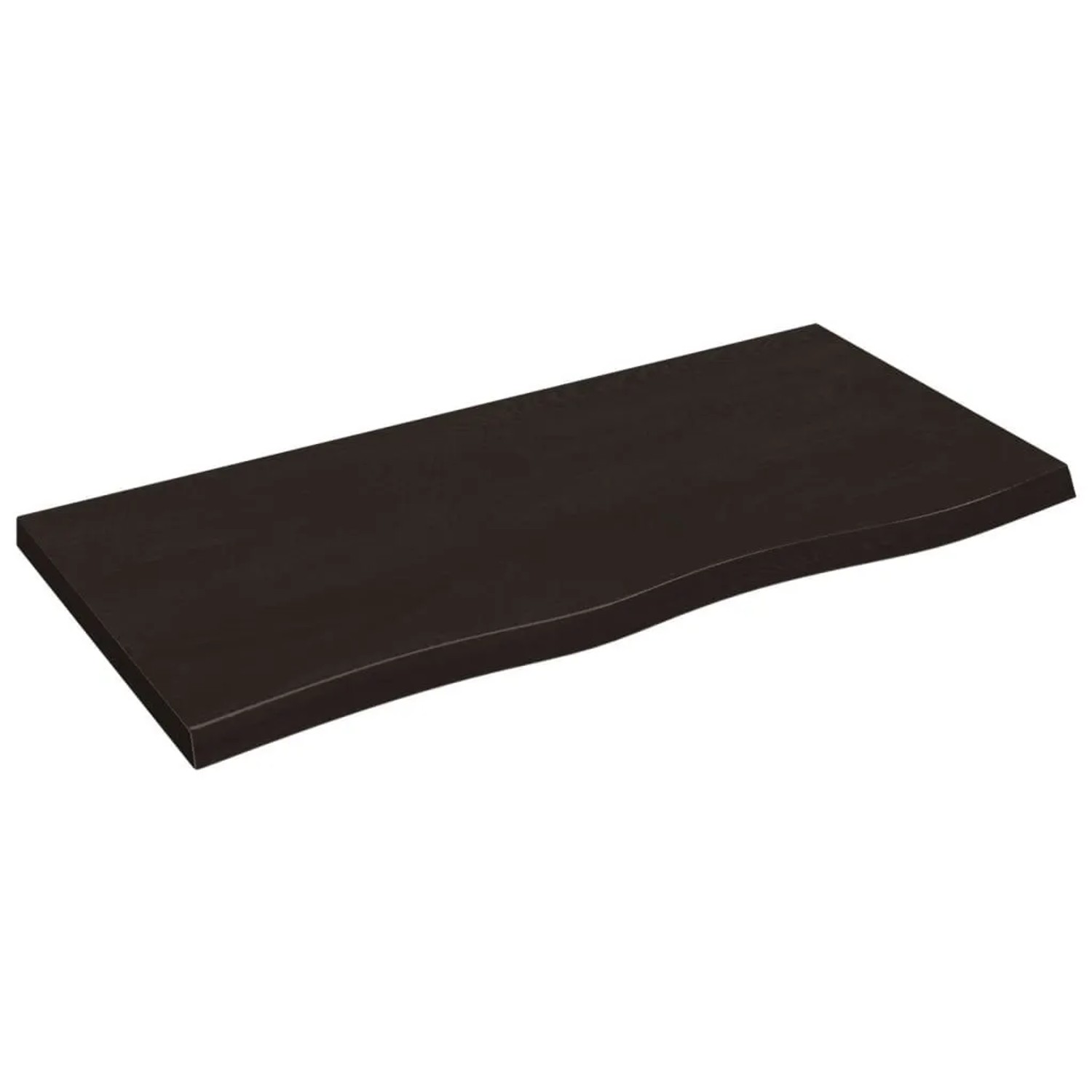 vidaXL Tischplatte Dunkelbraun 100x50x2-4cm Massivholz Eiche 3156429