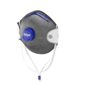Dräger Staubmaske X-plore 1320 V Odour, grau, mit Ventil. Atemschutz für Feinstaub und Gerüche, 10 Stück.